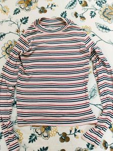 Striped Turtleneck Top