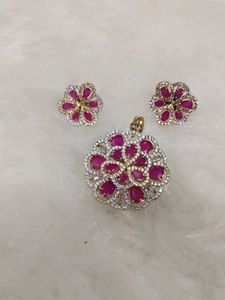 Ruby Pendant Set