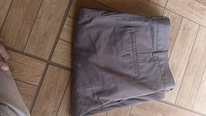 Gray Cropped Casual Pants