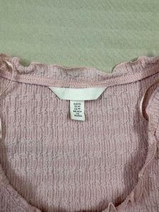 Cute Pink Button-Up Cropped Top