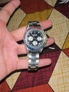 Rolex Watch with Rainbow Gems