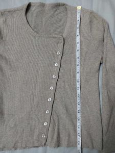 Women's Beige Knit Cardigan