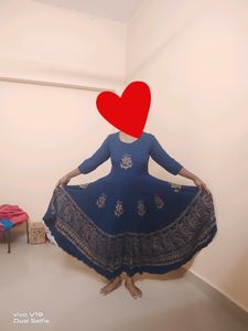 Blue Branded Umbrella Kurti