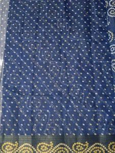 Beautiful Blue Bandhani Saree