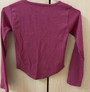 Maroon Ribbed Fitted Top 🤎