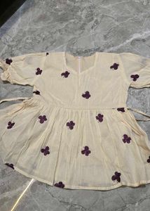 Cream Butterfly Print Tunics