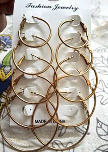 Gold Hoop Earring Set