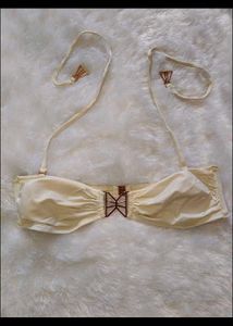 Chic Cream Bandeau Bikini Top