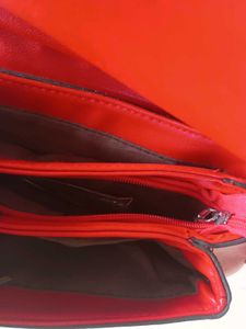 Sling bag Red Handbag with Gold Accent