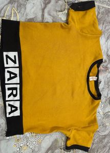 Zara Mustard Yellow T-Shirt