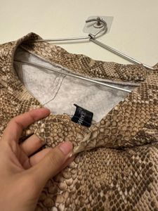 Snake Print Lace Trim Sleep Shorts