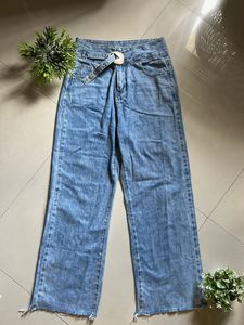 Wide Leg Jeans with Belt