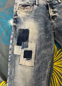SPYKAR MEN’S Distressed Patch Jeans