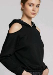 Trendy Cold Shoulder Hoodie