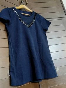 Navy Blue Tunic Top with Sequins