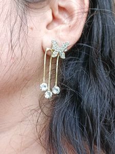 Sparkling Butterfly Dangle Earrings