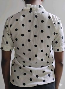 Polka Dot Tie-Neck Top
