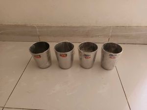 Set of 4 Stainless Steel Glasses