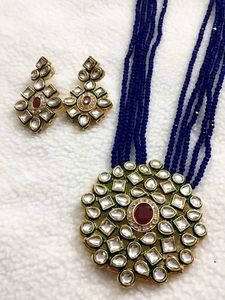 Stunning Blue Beaded Necklace &amp; Earring Set