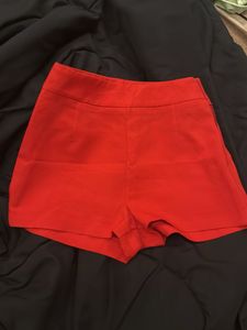 Red High-Waisted Shorts