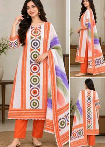 Designer Kurta Set with Dupatta(unstitched)