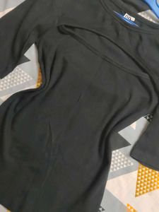 Black Cutout T-Shirt