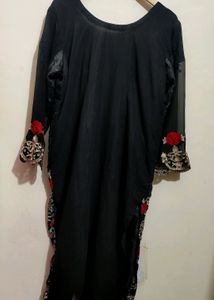 Black Designer Plazo Suit With Dupatta 44 Bust