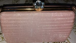 Sparkling Pink Clutch Bag with Gemstone Clasp