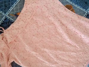 Peach Lace Off-Shoulder Top