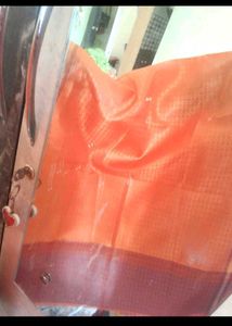 Orange dupatta with Embossed Pattern