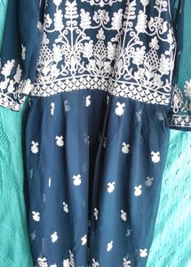 Embroidered long chikankari anarkali