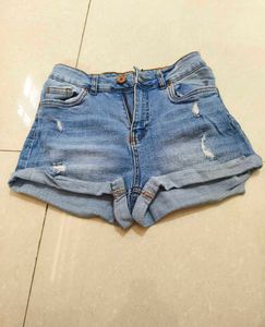 Distressed Denim Shorts
