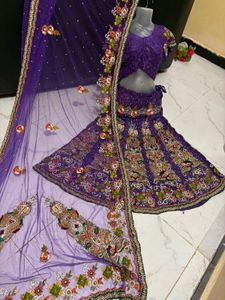 Exquisite Purple Embroidered Lehenga Choli