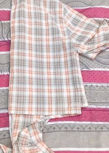 Chic Plaid Cropped orange Shirt