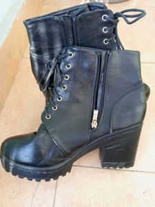 Black Ankle Boots with Laces