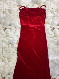 savana new with tag velvet viral side slit dress