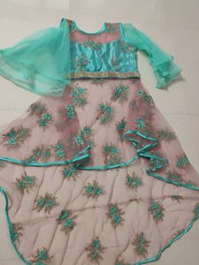 Stunning Teal & Pink Embroidered kurta