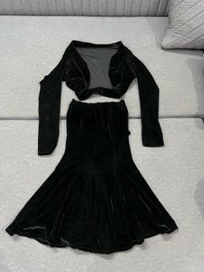 Black Velvet Dress with Bolero Jacket