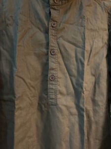 Men's Grey Band Collar Shirt pantaloons branded