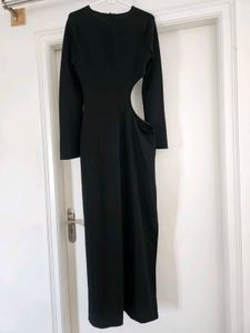 Zara Chic Black Cut-Out Long Sleeve Dress