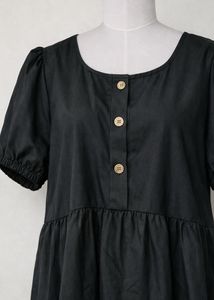 Tiered Puff Sleeve Black Dress🌻🖤