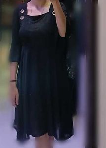 Sparkly Black Fit &amp; Flare Dress
