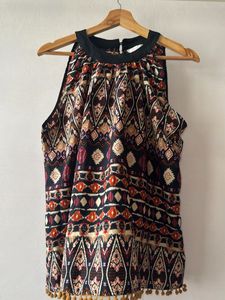 Bohemian Print Sleeveless Top (Pannkh,