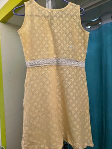 Elegant Yellow Lace Dress