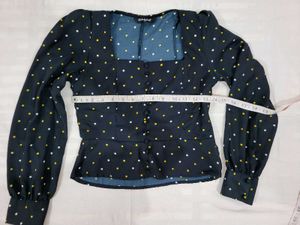Chic Polka Dot Square Neck Top
