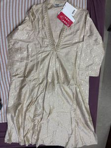 Max Beige Embroidered Kurta