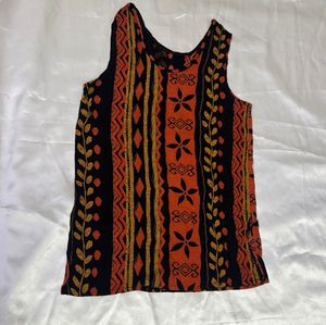 Boho Tribal Print Sleeveless Top