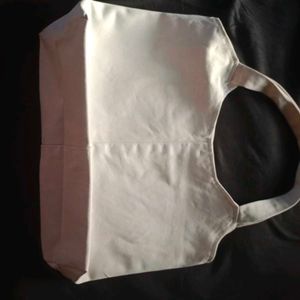 Simple Beige Canvas Tote Bag