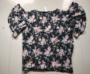 Floral Print Puff Sleeve Top