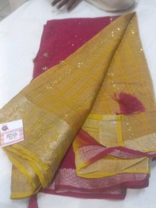 Beautiful Embroidered Pink Saree